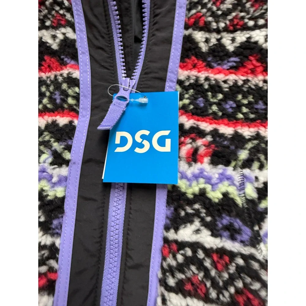 DSG Girls Cozy Fleece Full Zip Jacket Funky Fair‎ Isle XS 6-7 CKP6869CN NWT